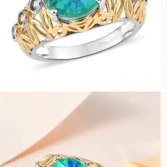 Beautiful silver 925 with gold vermeil ring amazing color